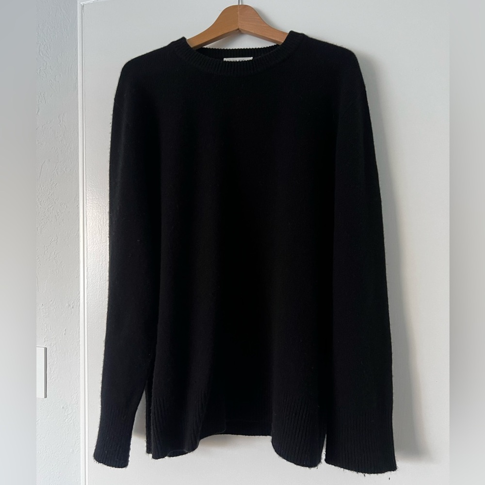 SOLD:The Row Sibem Wool/Cashmere Black Crewneck Sweater